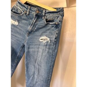 American Eagle Skinny Jeans Womens 0 Distressed High Rise Medium Wash Denim